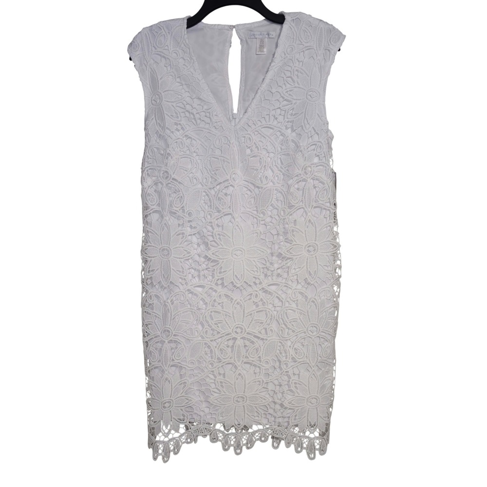 London Times White Lace Dress Mini Dress Wedding Party Cocktail Size 6 NWT